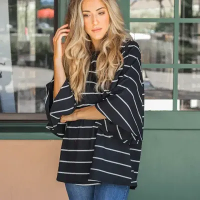 Blkbellsleevestriped