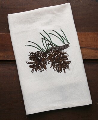 Kitchen towels, 4 pieces, pine cone