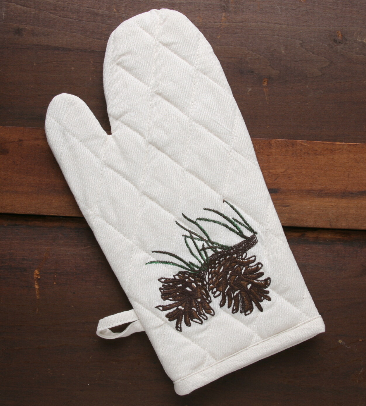 Oven mitts, 2 pieces, pine cone