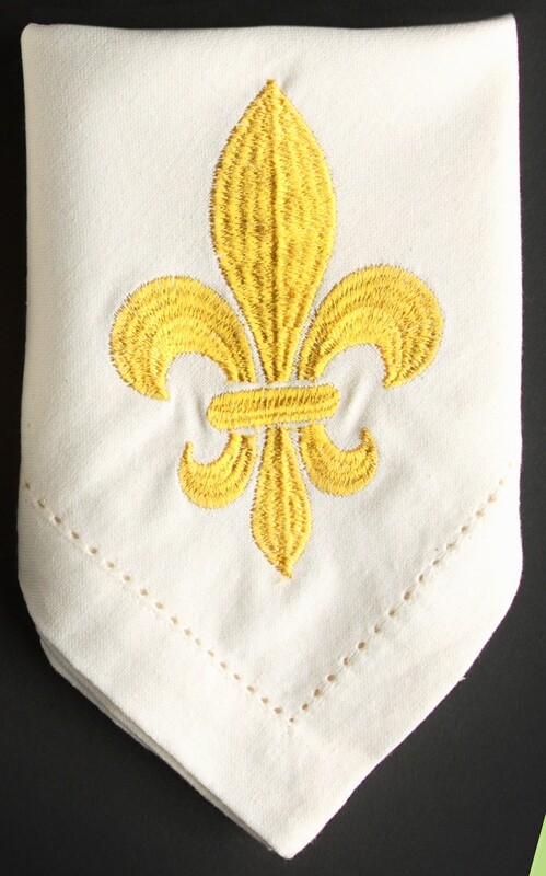 Napkins fleur de lis gold, set of 4