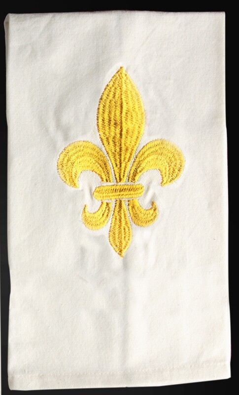 Kitchen towels fleur de lis gold, set of 4
