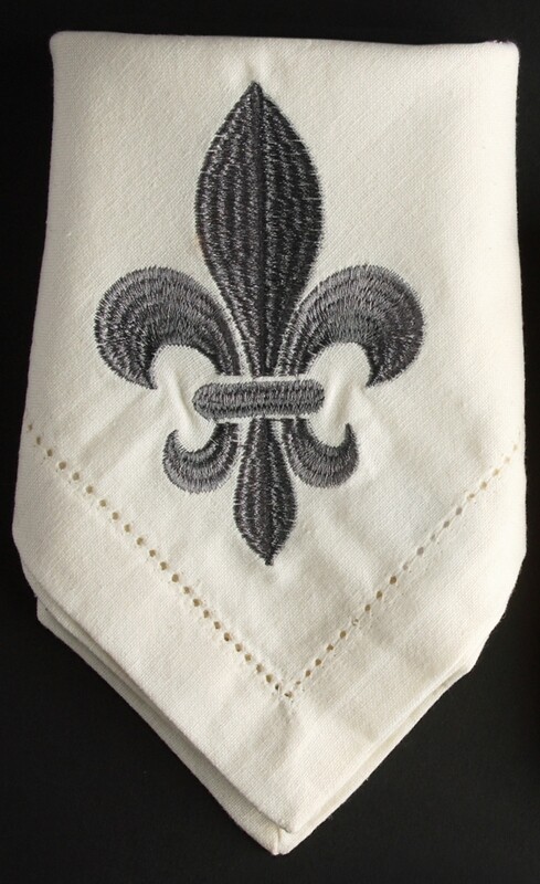 Napkins fleur de lis grey, set of 4