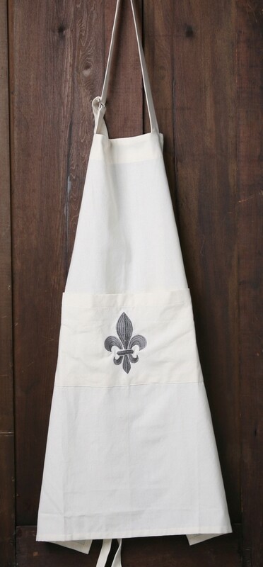 Apron lfeur de lis gray