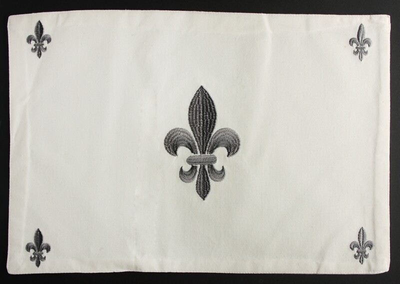 placemat fleur de lis gray, set of 4