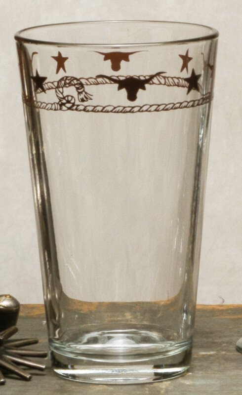 16oz pint, set of 4, stars &amp; longhorns
