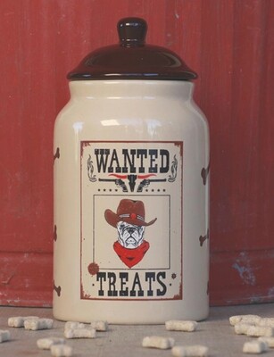 Dog Treat jar, western