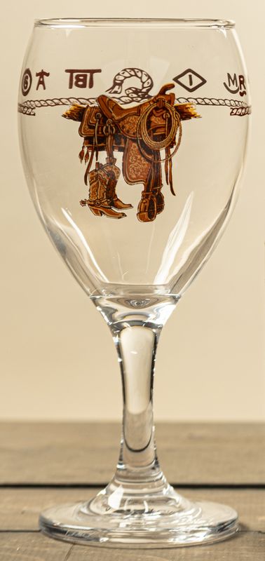 12oz wine, set of 4, boots &amp; saddle