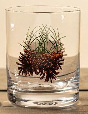 14oz whiskey, set of 4, pine cone