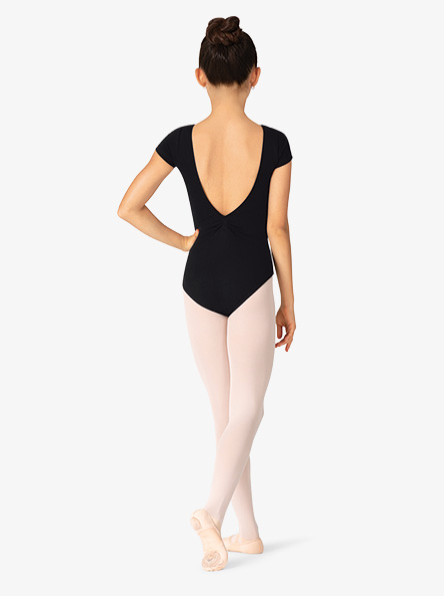 Theatricals | V-Back Short Sleeve Leotard | Black | Child Small (4-6)