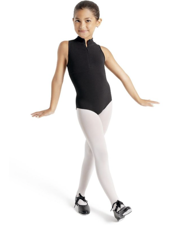 Capezio Zip Front Sparkle Back - Black - Child Small (4-6)