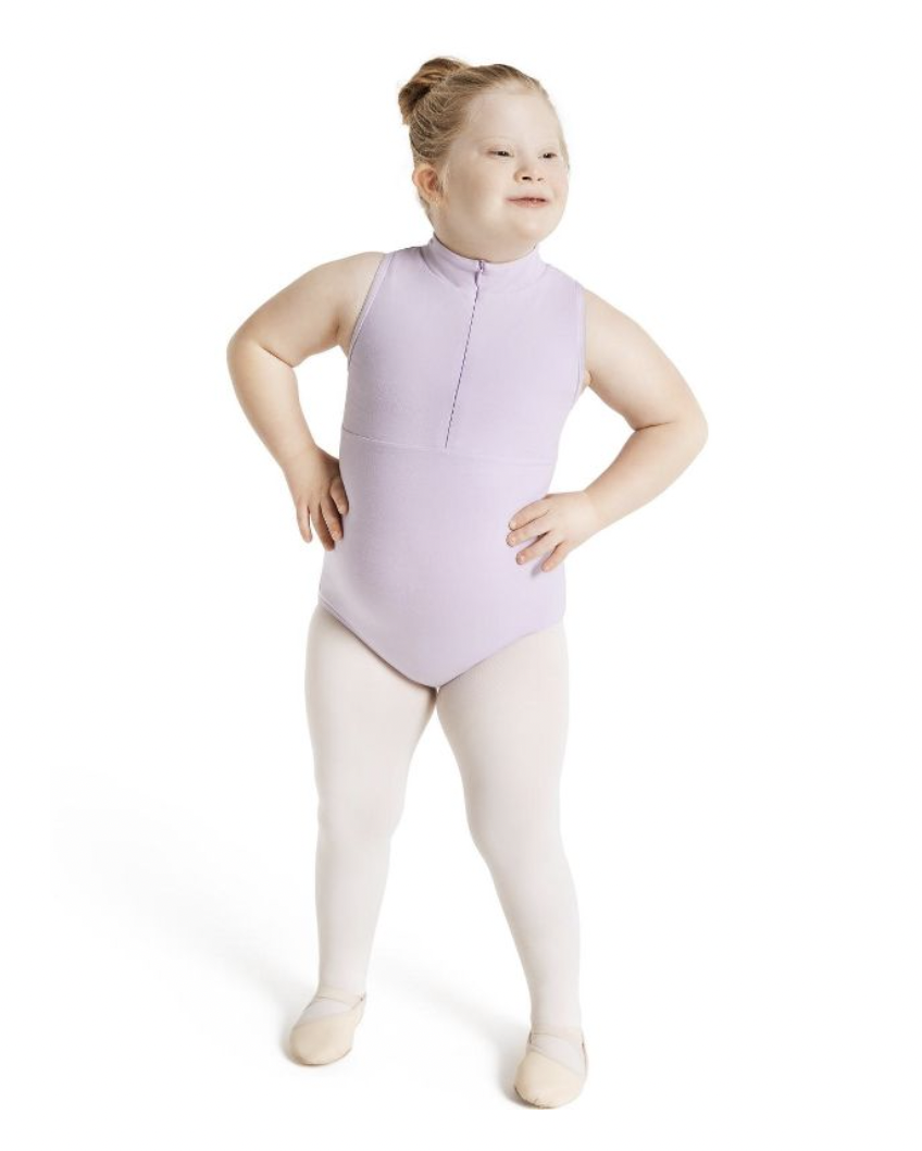 Capezio | Zip Front Sparkle Back Leotard | Lavender | Extra Small (2-4)