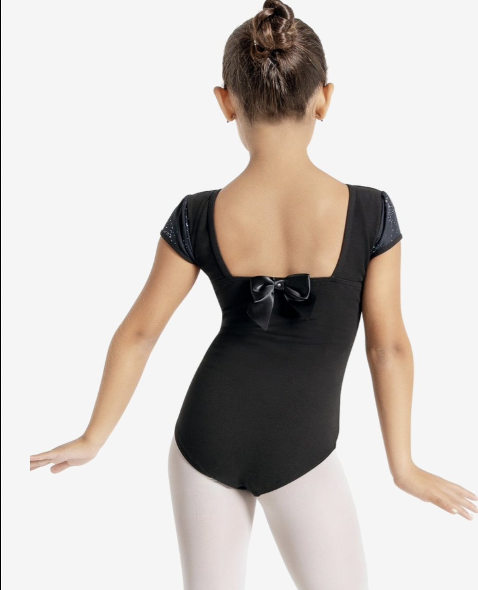 Capezio Puff Sleeve Bow Back - Black - Toddler (2-4)