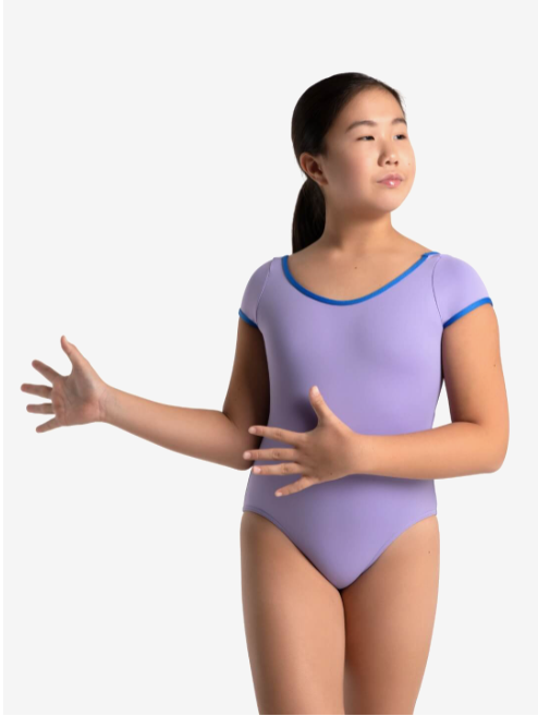 Capezio | Square Back Leotard | Lavendar with Blue Trim | Extra Small (2-4)