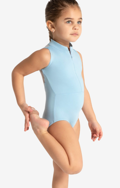 Capezio | Zip Front/Mesh Back Leotard | Light Blue | Toddler (2-4)
