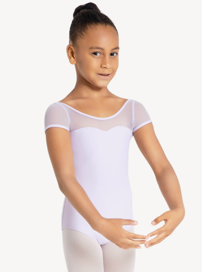 Capezio | Mesh Yoke Leotard | Lavender | Child Extra Small (2-4)
