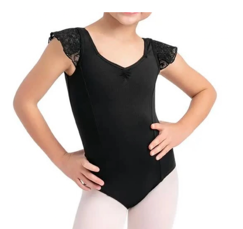 Capezio | Flutter Sleeve Princess Leotard | Black | Child Extra Small (2-4)