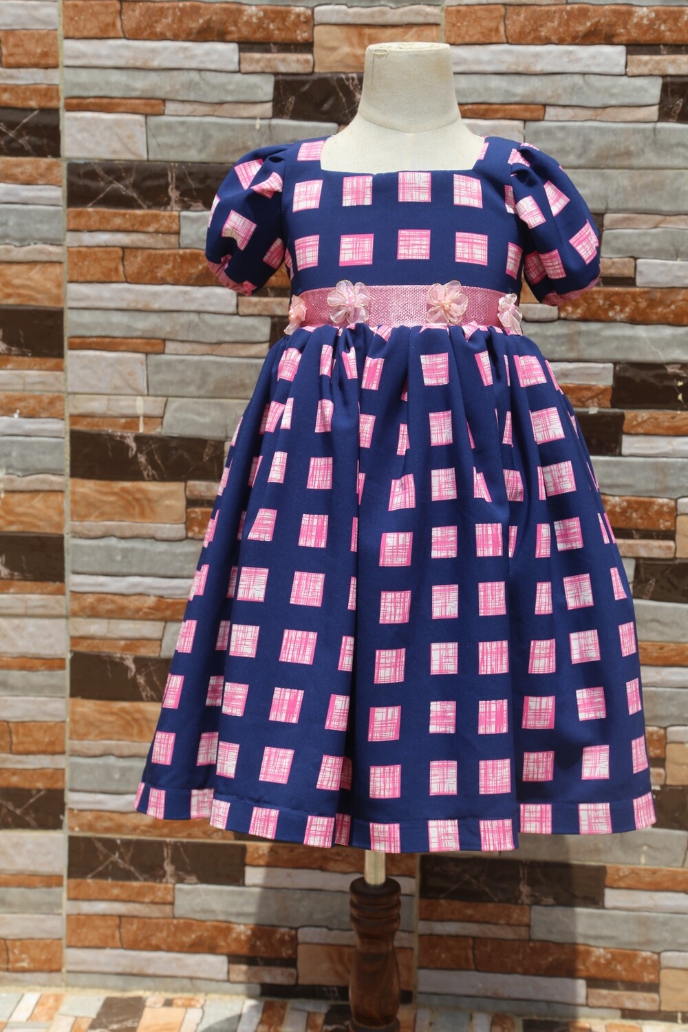 Navy Blue and Pink Dress