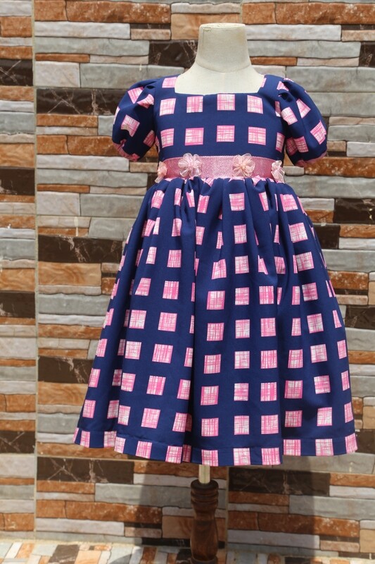 Navy Blue and Pink Dress