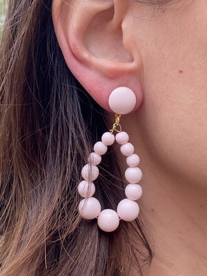 Boucles d'oreilles Perlette rose baby