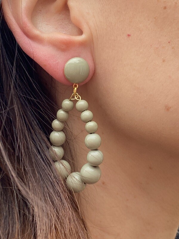 Boucles d'oreilles Perlette kaki