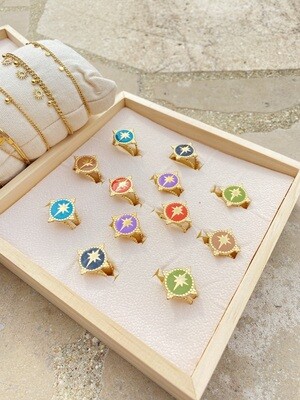 Bague Paris cabochon couleur