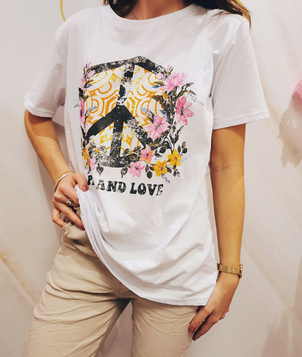 Tshirt oversize Peace and love
