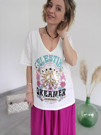 T-shirt blanc Célesta T.U T-shirt blanc Célesta T.U