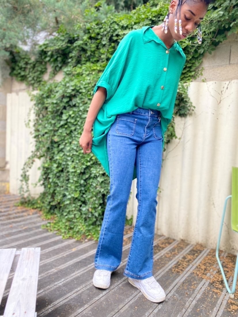 Chemise verte Ninon Taille unique 42 à 50