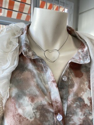 Collier cœur couleur argent