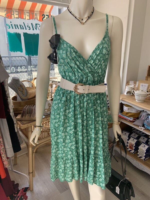 Robe fleurie verte Candice T.U Robe fleurie verte Candice T.U