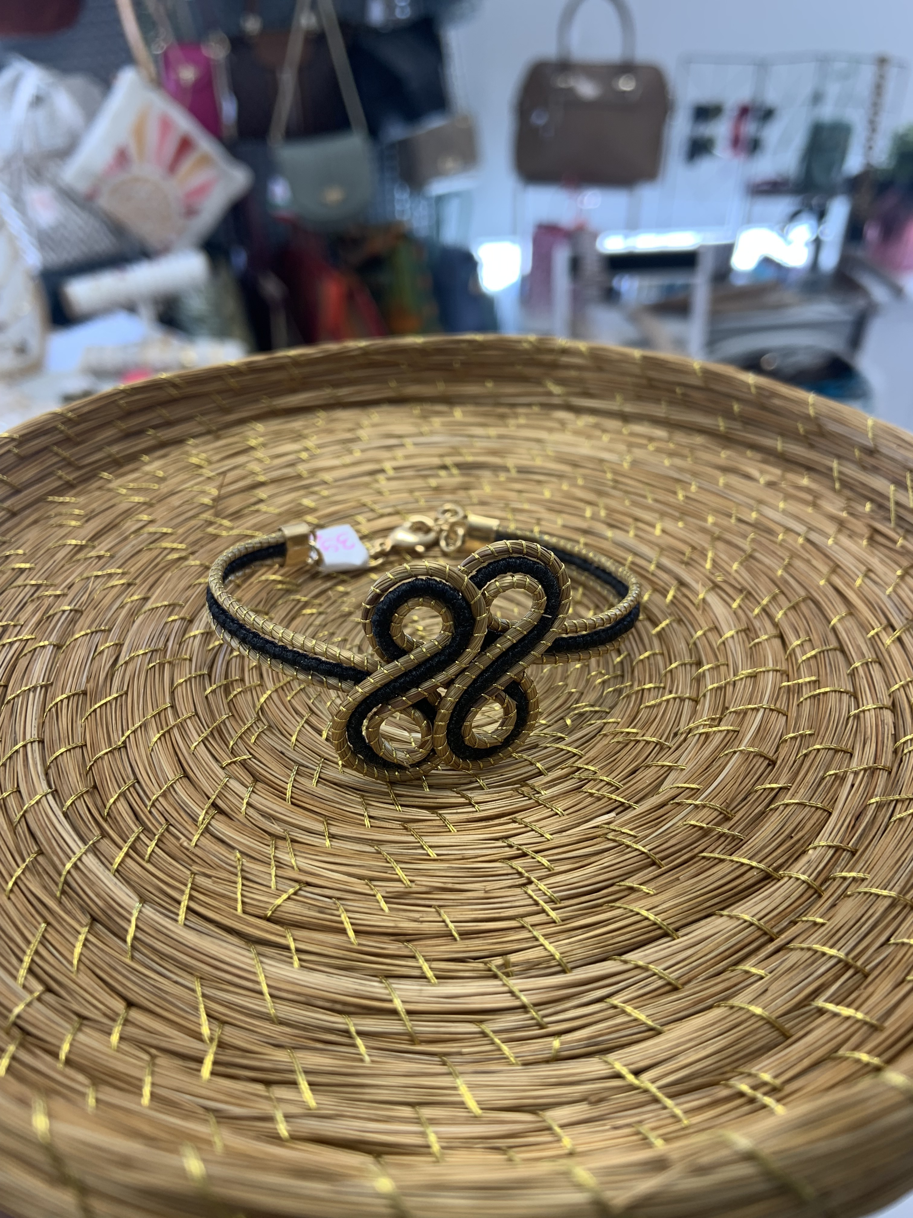 Bracelet double infini or végétal