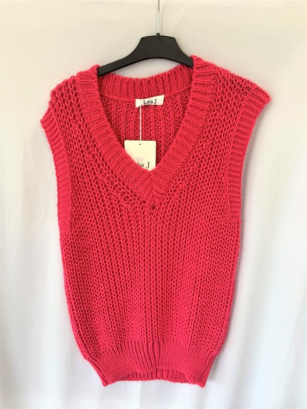 Pull rose sans manche Zora T.U Pull rose sans manche Zora T.U
