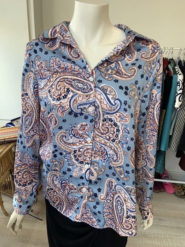 Chemise bleue à motifs S Chemise bleue à motifs S