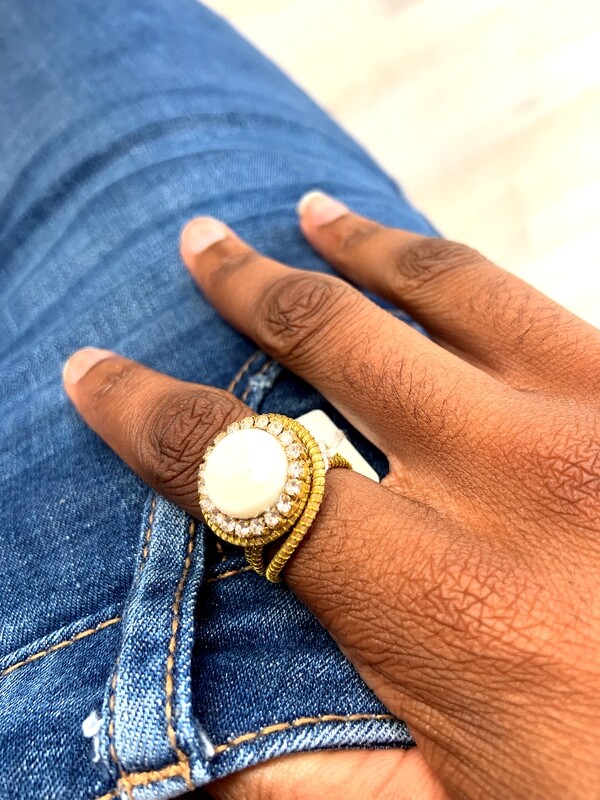 Bague or végétal