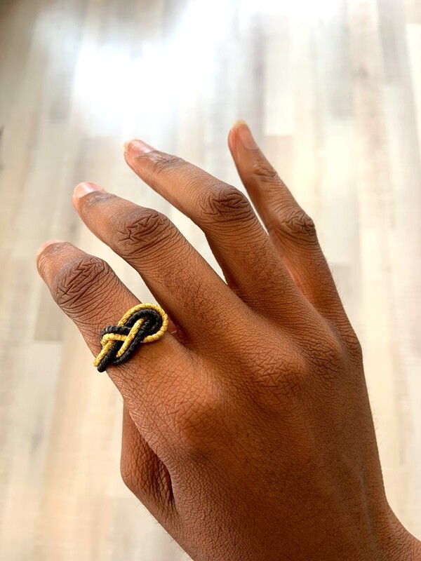 Bague or végétal