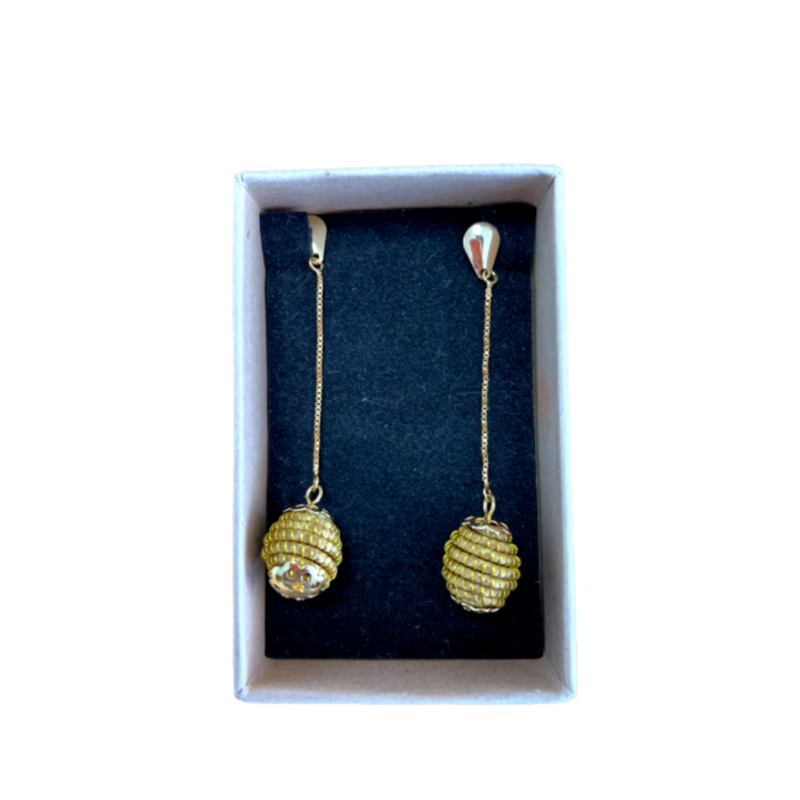 Boucles d'oreilles or végétal