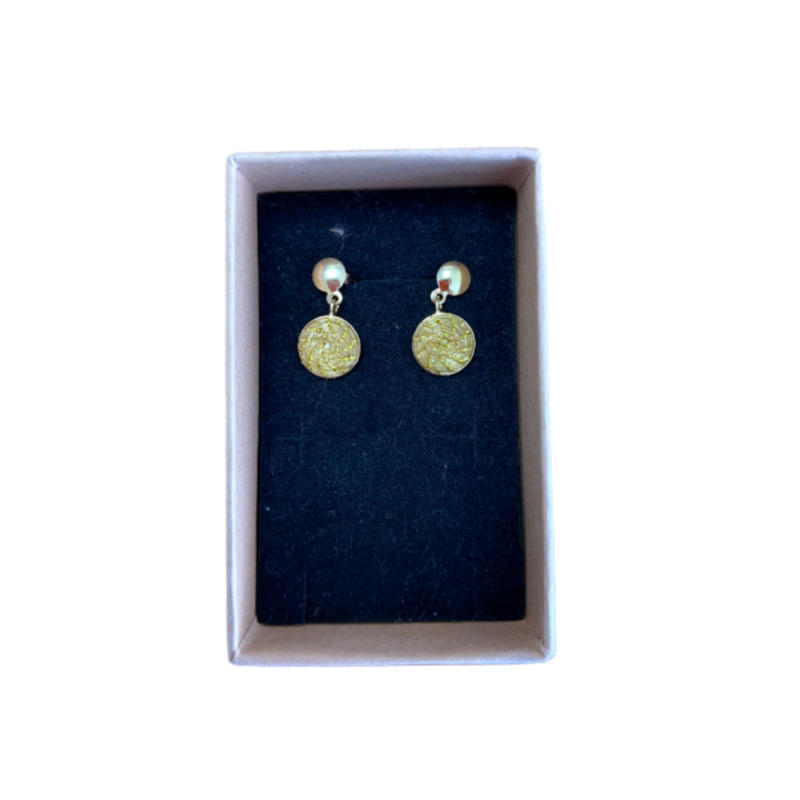 Boucles d'oreilles à puce or végétal
