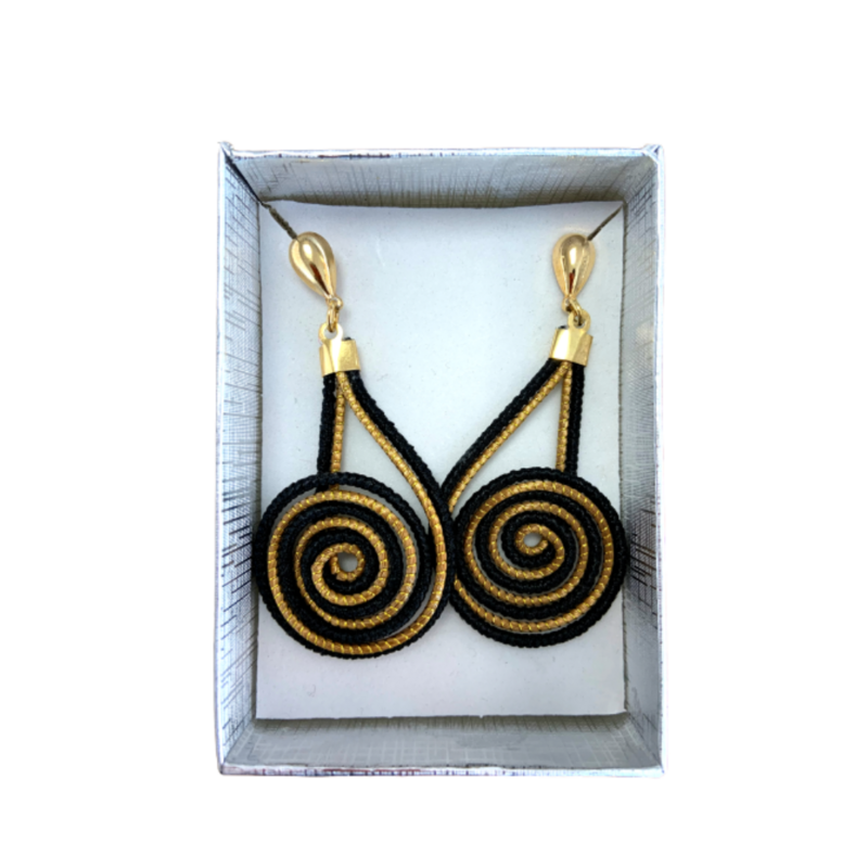 Grandes boucles d'oreilles or végétal