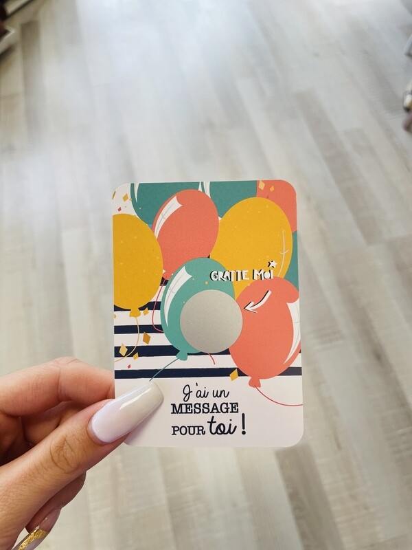 Carte à gratter anniversaire