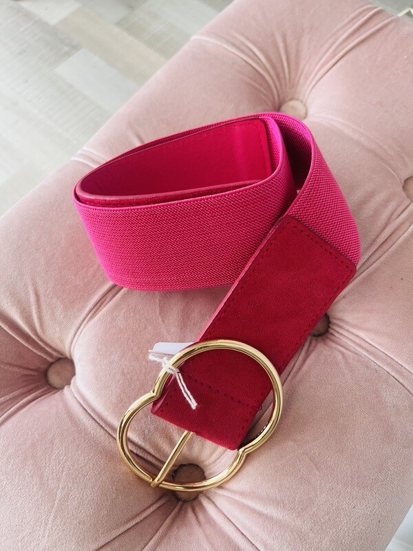 Ceinture fuschia boucle ronde