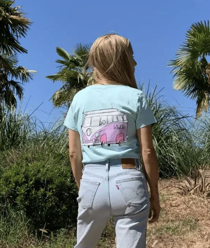 T-shirt LAWAK bleu caravane mixte