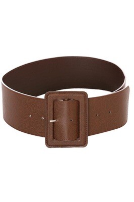 Ceinture large boucle rectangle synthétique T95