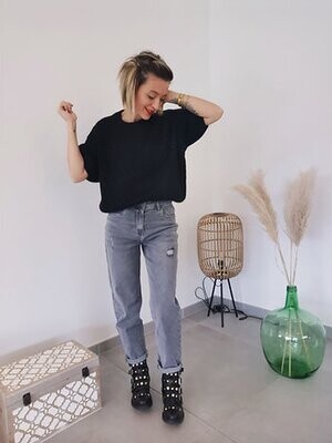 Jean mom Nathan gris 36