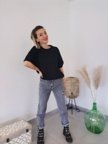 Jean mom Nathan gris 36