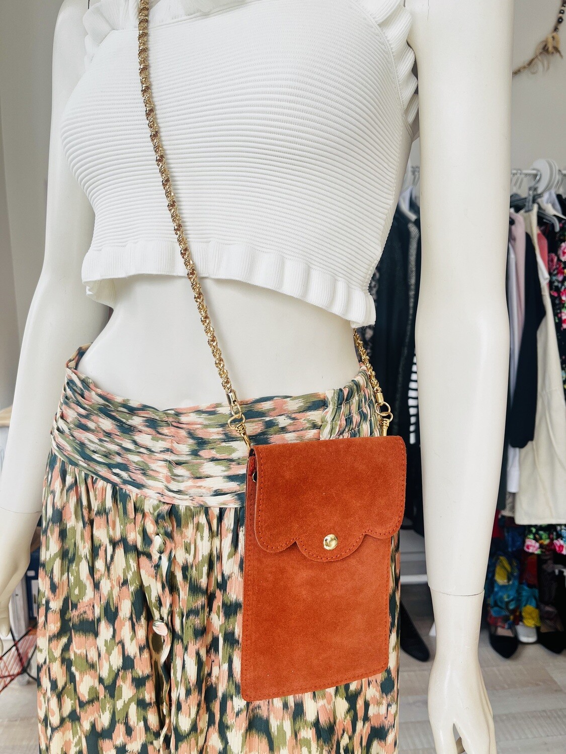 Pochette cuir Terracotta