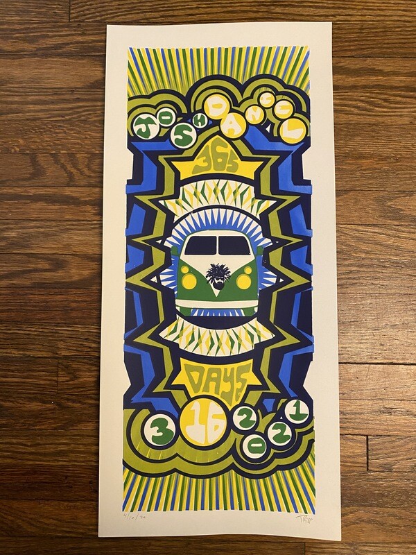 "365" Yellow/Blue Silkscreened Poster