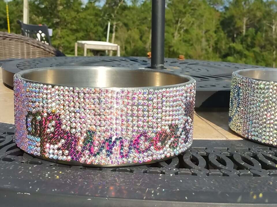 Rhinestone Princess Pet Bowl