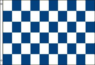 Checkered Flag - Blue and White
