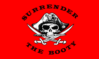 **CLEARANCE** Surrender the Booty-Red Background 3X5' Flag