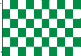 Checkered Flag - Green and White